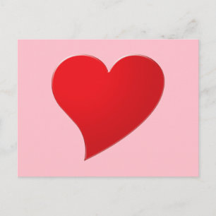 Carte Postale Fille moderne à gros coeur rose mignon Valentine