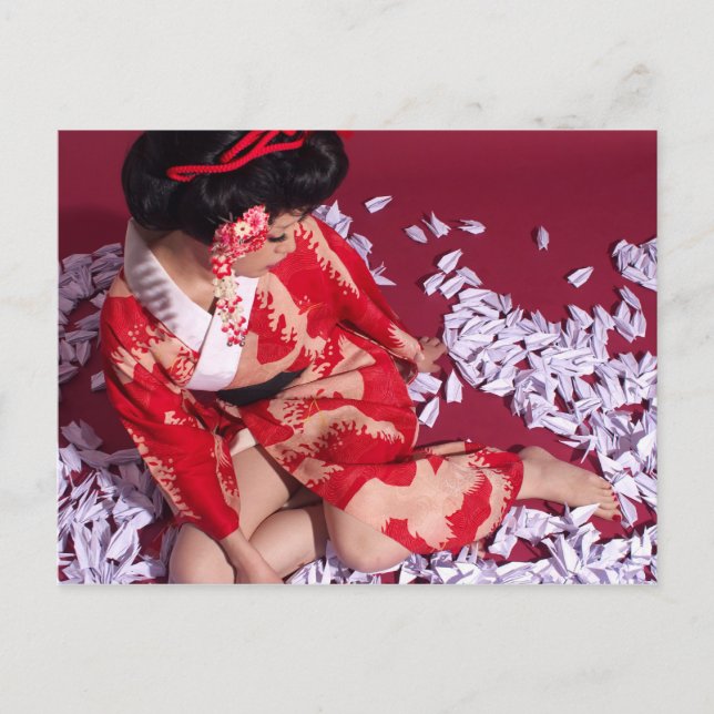 Carte Postale Fille mondiale flottante (Devant)