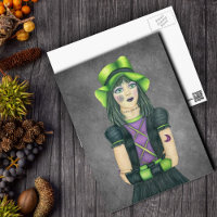 Fille Monstre Gothique Chapeau Vert Tatouages sur