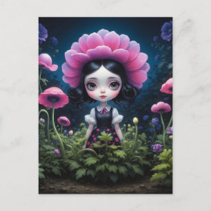 Carte Postale Fille mystérieuse inspiration Mark Ryden
