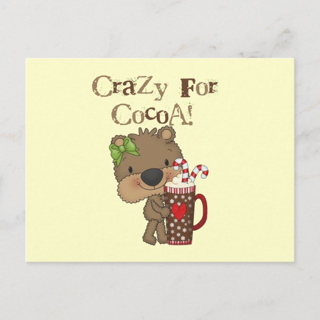 Carte Postale Fille Ours Fou Pour Coca (Devant)