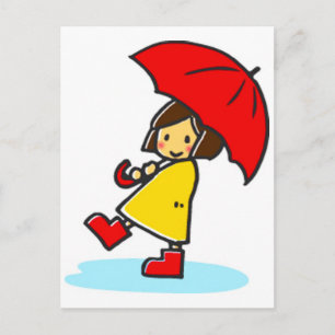 Carte postale Fille Parapluie
