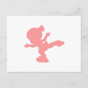 Carte Postale Fille patinant en rose