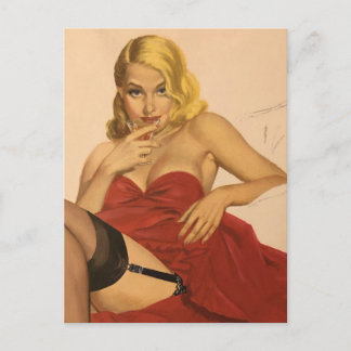 Carte postale fille Pin Up vintage