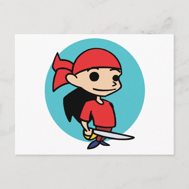 Carte Postale Fille Pirate (Devant)