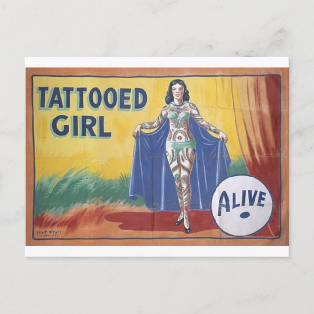 Carte Postale Fille tatouée (Devant)