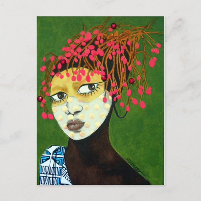 Carte Postale Fille tribale africaine—portrait original (Devant)