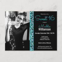 Fille Turquoise/Léopard noir Photo Sweet 16 Invita