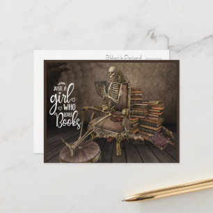 Carte Postale Fille Ver luisant squelette