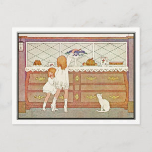 Carte Postale Filles Art Déco + Raisins de H. Willebeek Le Mair