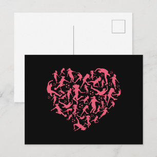 Carte Postale Filles Coeur de football - Joueuses