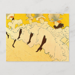 Carte Postale Filles dansant l'affiche jaune Art de Tolouse-Laut
