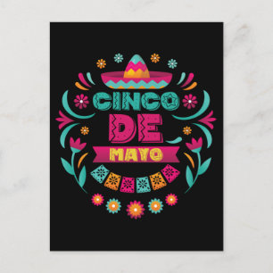 Carte Postale Filles de la fête mexicaine femmes heureuses Cinco