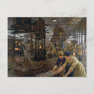 Carte Postale Filles de munitions 1918 à l'usine Première Guerre