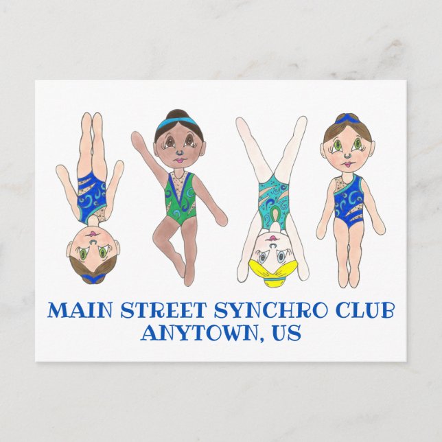 Carte Postale Filles de nageur synchronisées Synchro Sports de n (Devant)