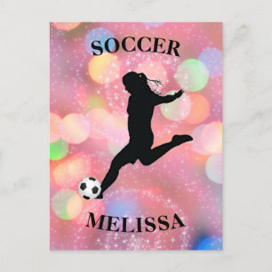 Carte Postale Filles de soccer Colorful Sparkle