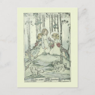Carte Postale Filles et agneaux de Jessie Marion King