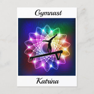 Carte Postale Filles Gymnaste Balance poutre personnalisée