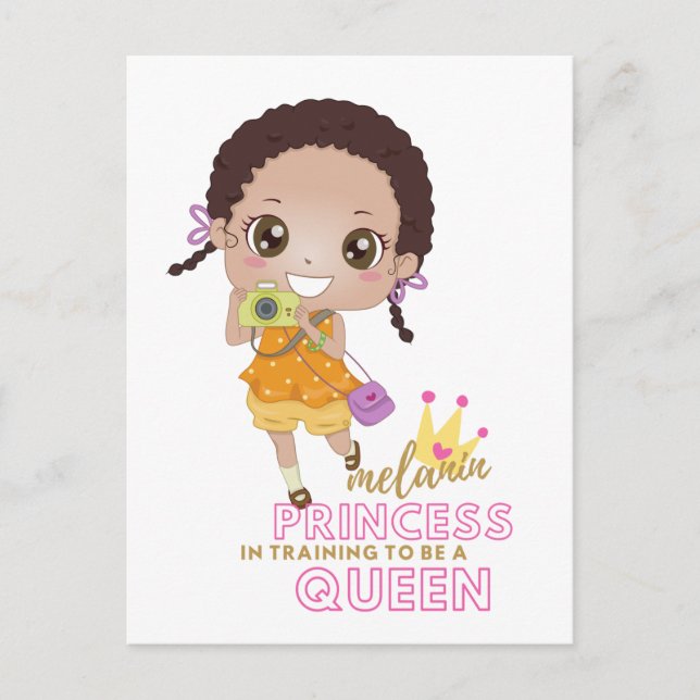 Carte Postale Filles MELANIN Princesse En Formation Pour Devenir (Devant)