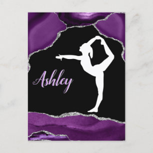 Carte Postale Filles Purple Parties scintillant Gymnastique Dans