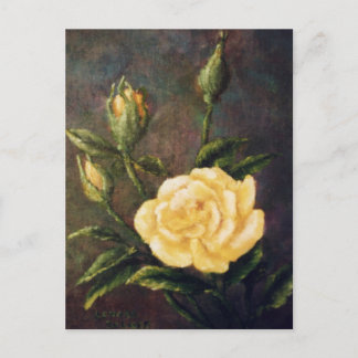 Carte Postale Fine Art Rose Jaune et Bufs Vie morte