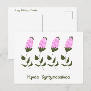Carte postale finlandaise joyeuse pour l'anniversa
