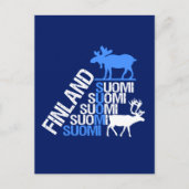 Carte postale Finlande Moose & Reindeer - personna