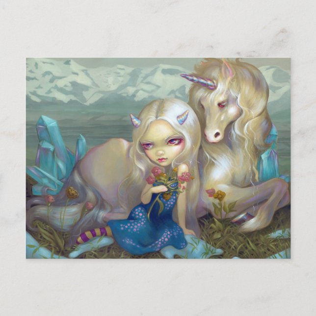 Carte postale "Fiona et la licorne" (Devant)