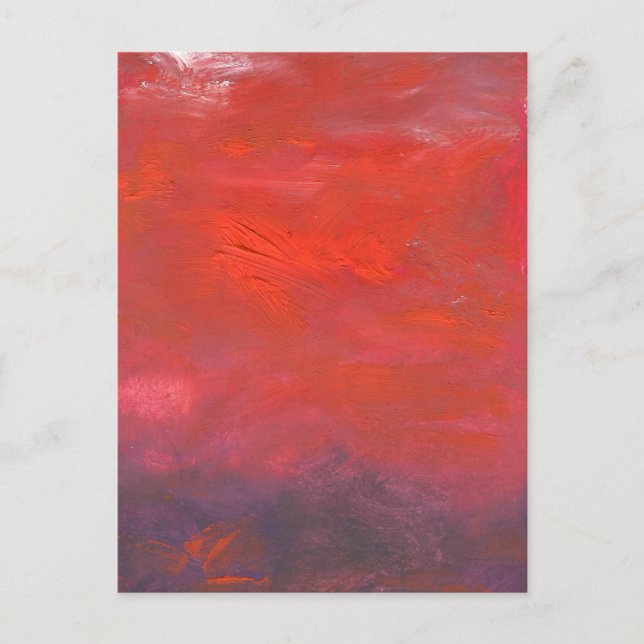 Carte Postale Fire in the Sky Purple and Red Abstract Landscape (Devant)