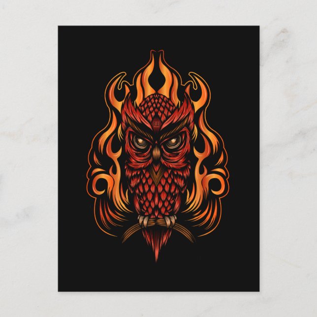 Carte Postale Fire owl (Devant)