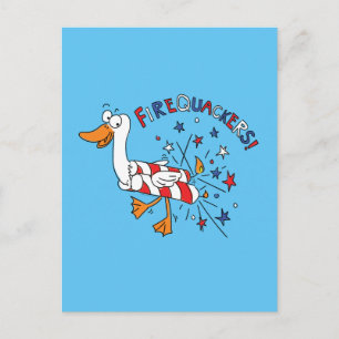 Carte postale Firequackers 4 juillet Canard