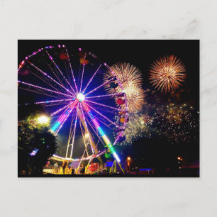 Carte postale Fireworks et Ferris Wheels