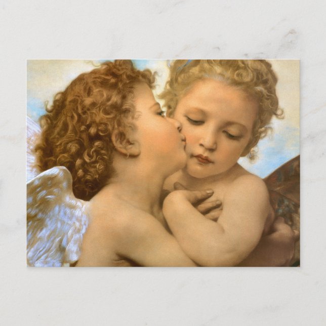 Carte Postale First Kiss (détail d'ange) par Bouguereau (Devant)