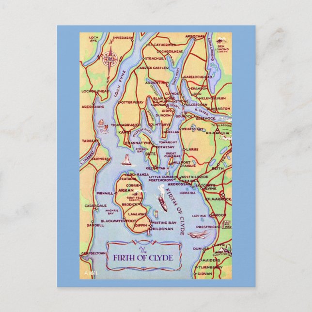 Carte Postale Firth of Clyde d'Écosse (Devant)