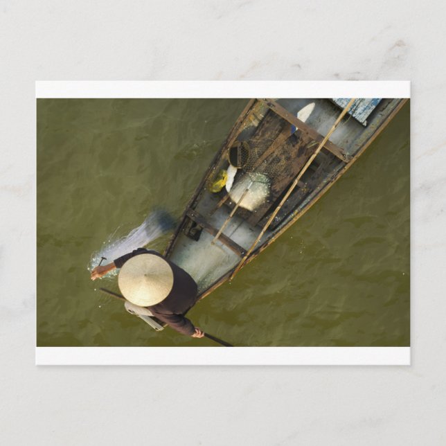 Carte Postale Fisher en Asie d'en haut (Devant)