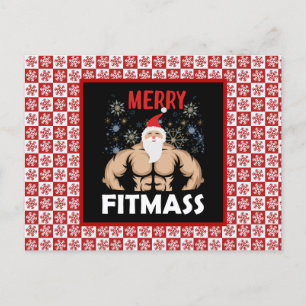 Carte Postale Fitness amusant Theme Noël Fitmas Fitness Trainer