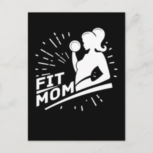 Carte Postale Fitness Mama Weightlifting Mère Gym Exercice
