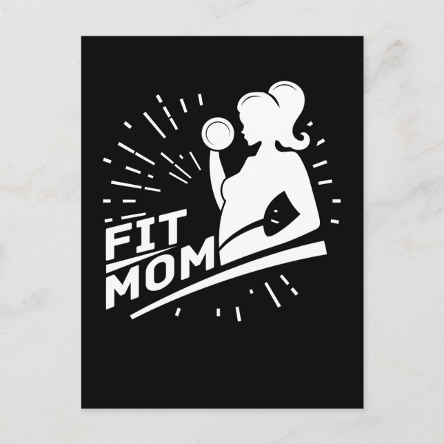 Carte Postale Fitness Mama Weightlifting Mère Gym Exercice (Devant)