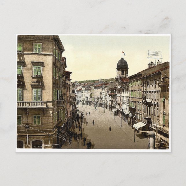 Carte Postale Fiume, le Corso, Croatie, Austro-Hongrie classique (Devant)