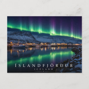 Carte Postale Fjord Eyjafjörður Islande Lumière du Nord