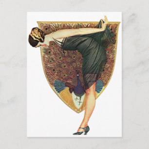 Carte Postale Flacon avec Emblème de paon