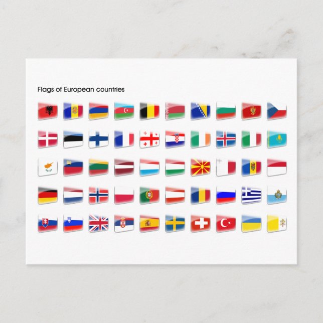 Carte Postale Flags of European country (Devant)