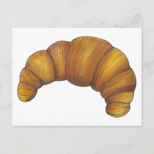 Carte Postale Flaky Hot Croissant Pâtisserie Français