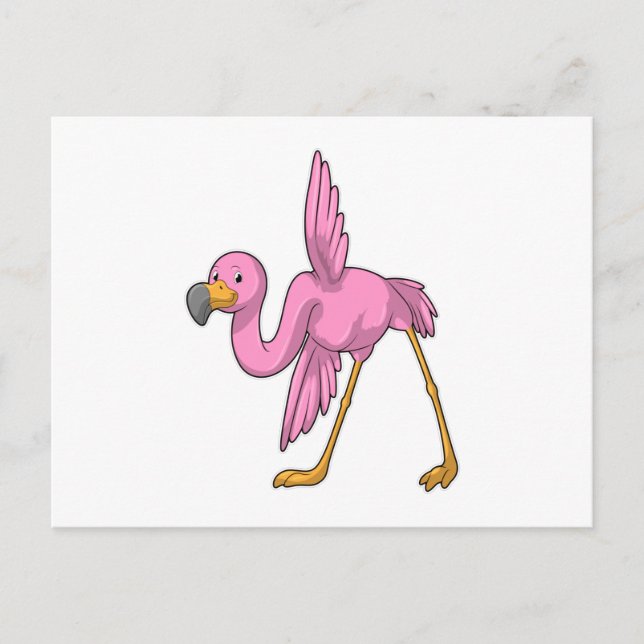 Carte Postale Flamant rose à l'étirement de yoga (Devant)