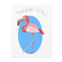 Flamant Rose de Dessin Animé Merci