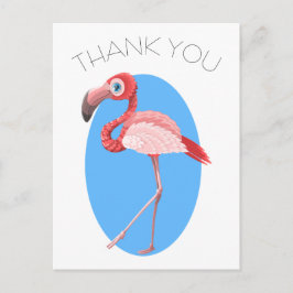 Carte Postale Flamant Rose Dessin Animé Merci