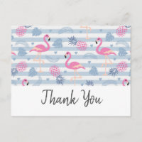 Flamant Rose Fantaisiste & Motif de l'Ananas Merci