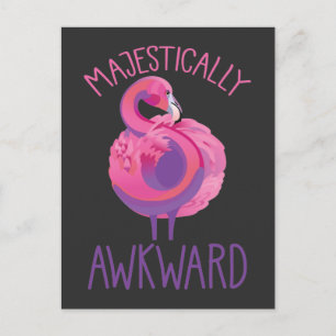 Carte Postale Flamant rose Majestiquement Awkward Introduire mal