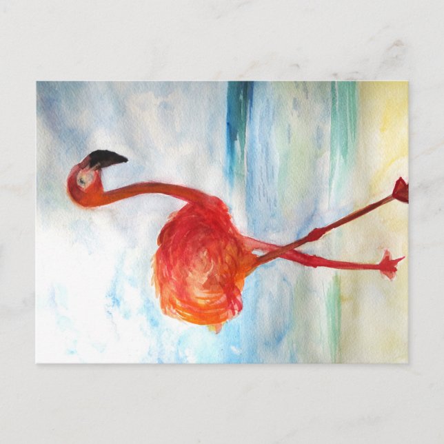 Carte postale Flamant rose rose (Devant)