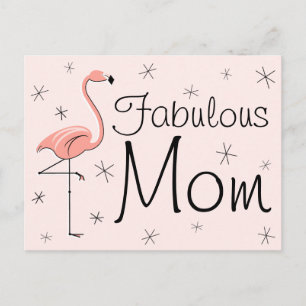 Carte postale Flamant rose rose "Fabulous Mom"